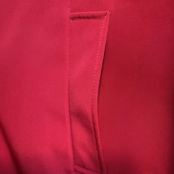 Calvin Klein Women's Crimson Red Button Front Trench Coat Jacket Classic SZ 16 - Picture 8 of 12